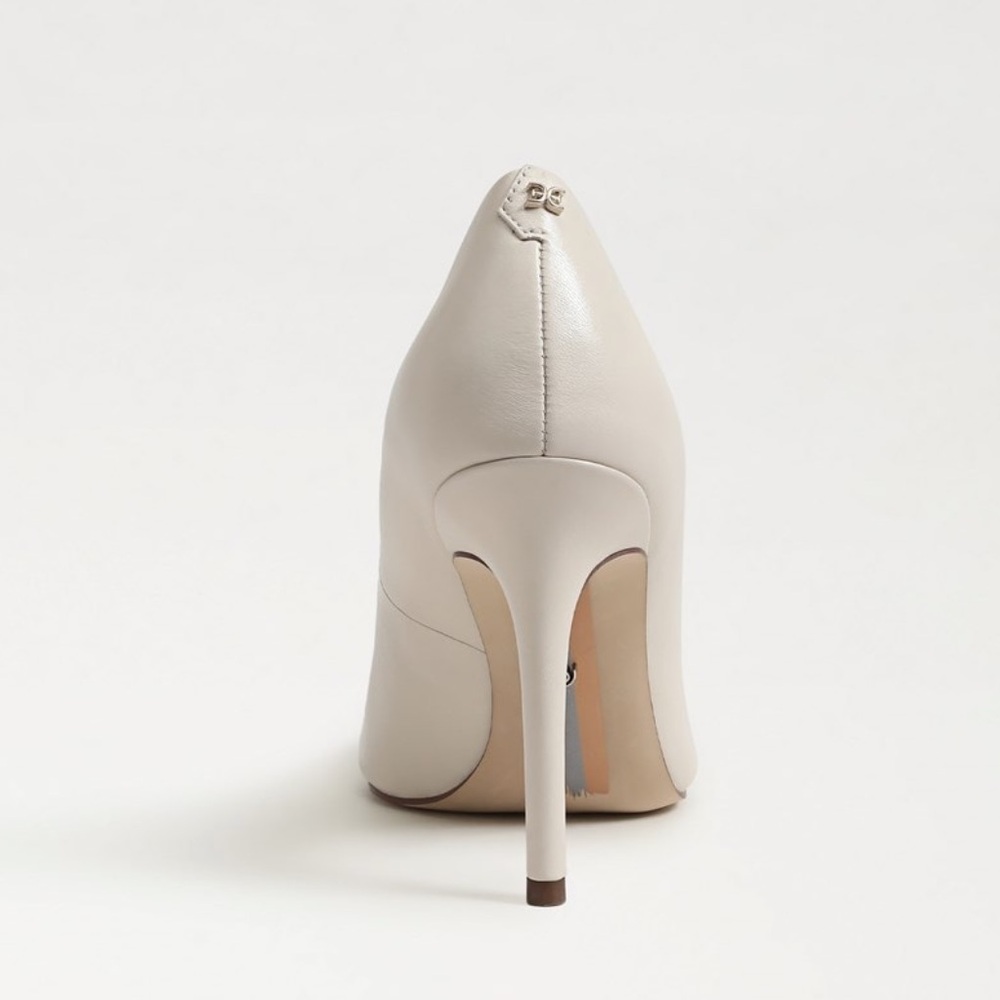 Brand New Sam Edelman Pointed Toe Leather Pumps in Light Beige - Picture 5 of 8